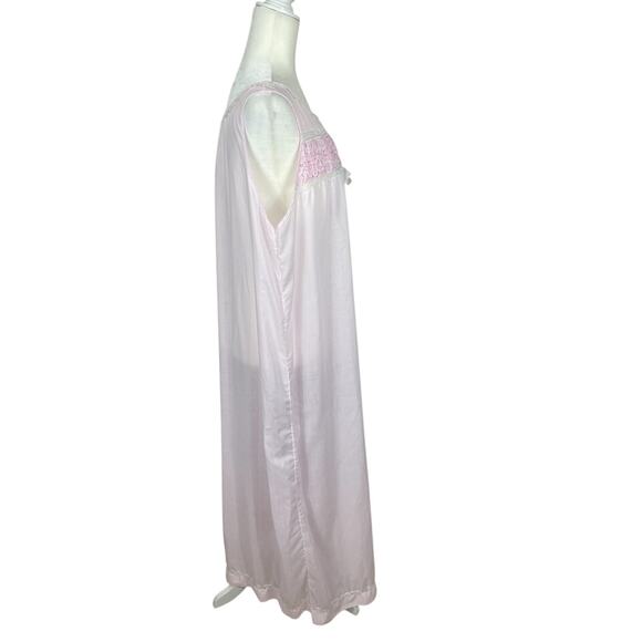 VTG Schrank Cotton Gauze Lace Nightgown Pink Women's Large Cottage Romantic - Picture 6 of 16